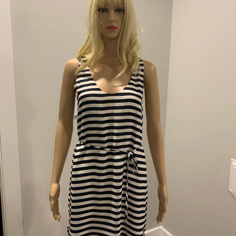 Ann Taylor Loft Navy and white striped tank dress